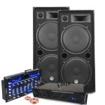 Pack sono ibiza sound 7000w total 2 enceintes bm sonic ampli ventil table bluetooth / usb cbles mariage ...