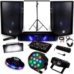 Pack sono + light ampli amp - 300 + hp bms - 12 de 1200w + pack 4 lumires effet ovni rvb strobe las ...