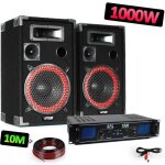 Pack sonorisation 1000w - 2 enceintes 12 + amplificateur 2x500w avec eq + câblages Pack sonorisation 1000w - 2 enceintes 12 + amplificateur 2x500w avec eq + câblages