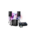 Pack sonorisation 2200w bm sonic 1512 enceintes + sub 38cm usb / bluetooth + pieds cables platines double ...