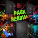 Pack sonorisation 2200w - enceintes + caisson + pieds - usb / bluetooth - bm sonic bms1512 + cl usb ...