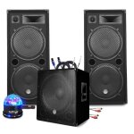 Pack sonorisation bm sonic mega basses 3200w caisson / subwoofer bi - amplifi 18 46cm - enceintes 215 ...