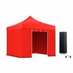 Pack tonnelle pliante - xptent - 3x3 structure aluminium 45mm toit 380g - m� rouge qualit� pro sac transport ...