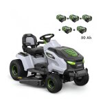Pack tracteur �lectrique � batterie � �jection lat�rale et mulching 5 batteries 10ah et chargeur rapide ...