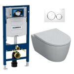 Geberit - pack wc bati geberit duofix + cuvette wc suspendu rimfree + plaque de commande sigma20 blanc ...