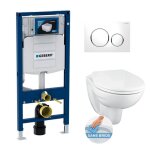 Geberit - pack wc bati geberit duofix + wc suspendu porcher sans bride + abattant eurovit + plaque de ...