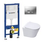 Pack wc bati - support geberit duofix up100 + cuvette sat infinitio sans bride fixations invisibles + ...