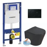 Geberit - pack wc bati - support geberit + wc swiss aqua technologies infinitio noir mat sans bride + ...