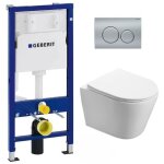 Pack wc bati - support geberit + wc swiss aqua technologies infinitio sans bride + plaque delta20 chrome ...