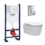 Grohe - pack wc rapid sl autoportant + cuvette sans bride sat fixations caches + plaque skate air chrome ...