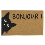 Paillasson coco int�rieur ext�rieur 75 x 45 cm chat bonjour