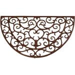 Paillasson demi - lune en fonte - esschert design - rond - orange - synthtique
