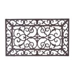 Paillasson extrieur rectangulaire en fonte - homescapes - 58 x 34 cm - marron