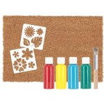 Paillasson en fibres de coco  personnaliser diy fleurs