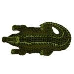Paillasson en forme de crocodile en fibre de coco - vert - l 778 x p 375 cm