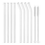 Paille  boire - transparent - rutilisable - verre borosilicate - avec brosse de nettoyage - portable ...