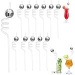 Pailles boule  facettes disco12pcs paille boule  facettespailles rutilisables en plastiquepailles ...