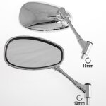 Pair miroir retroviseurs custom style rearview moto scooter chrome a - pro