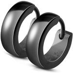 Boucles doreilles homme - acier inox noir - clips - mixte