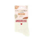 Paire de chaussettes paillettes amoureuse femme 39 blanc 39