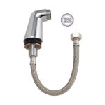 Paire colonnette luxe monobloc sortie male 3 / 4 flexible tresse inox 500 mm arrivee femelle 1 / 2 riquier ...