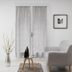 Paire de voilages droits passe - tringle 2 x 70 x 200 cm ? effet lin tiss� ? milza anthracite