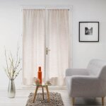 Paire de voilages droits passe - tringle 2 x 70 x 200 cm ? effet lin tiss� ? milza beige