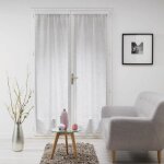 Paire de voilages droits passe - tringle 2 x 70 x 200 cm ? effet lin tiss ? milza gris