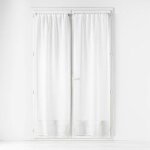 Paire de rideaux voilage passe tringle 2 x 70 x 200 cm naturel - voile tiss�