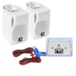 Paire enceintes e - audio b416 80w blanches 3 voies avec support + cl� usb 32g id�al pour une utilisation ...
