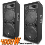 Enceinte passive 3 voies bassreflex - bm sonic - lsc215 - 2x15 / 38cm - 2000w max - moquette anthracite ...
