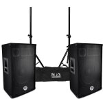 Paire denceintes sono dj bm sonic bms - 15 bass reflex trapézoïdal à 3 voies 15 / 38cm - 2 x 700w - - ... Paire denceintes sono dj bm sonic bms - 15 bass reflex trapézoïdal à 3 voies 15 / 38cm - 2 x 700w - - ...