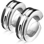 Fausse paire de boucles doreilles en acier pour homme et femme - bandes colores noires