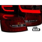 Paire de feux arriere audi a6 c6 berline de 04 / 2004 a 2008 led bar rouge fume - 27335623