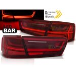 Paire de feux arriere led audi a6 c7 de 2011 a 2014 full led bar rouge blanc - 31017903