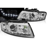 Paire de feux phares audi a4 b6 02 - 06 daylight led chrome