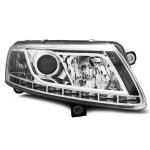 Paire de feux phares audi a6 c6 04 - 08 daylight drl led chrome (u73)