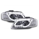Paire de feux phares avant audi a3 8p - 8pa de 2003 a 2008 daylight led chrome
