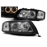 Paire de feux phares avant audi a6 c5 de 2001 a 2004 angel eyes xenon noir - 27361071