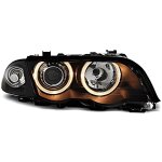 Paire de feux phares bmw serie 3 e46 coupe cab 99 - 01 angel eyes noir (m34)
