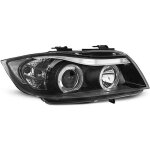 Paire de feux phares bmw serie 3 e90 - e91 05 - 08 angel eyes noir (m76)