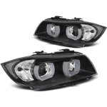 Paire de feux phares bmw serie 3 e90 - e91 05 - 08 xenon angel eyes led 3d noir (mi6)