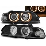 Paire de feux phares bmw serie 5 e39 de 1995 a 2000 xenon angel eyes noir - 27361210