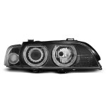 Paire de feux phares bmw serie 5 e39 de 09 / 1995 a 2000 angel eyes noir