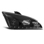 Paire de feux phares ford focus 2 04 - 08 daylight led bas noir lpfo21