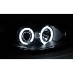 Paire de feux phares peugeot 206 02 - 06 angel eyes ccfl noir
