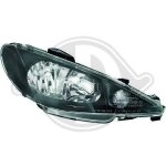 Paire de feux phares peugeot 206 98 - 01 phase 1 noir (180)