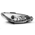 Paire de feux phares peugeot 206 98 - 02 daylight led chrome (e18)