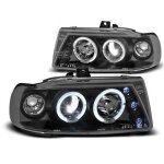 Paire de feux phares seat ibiza - cordoba - vw polo 93 - 99 angel eyes noir - 27361769