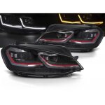 Paire de feux phares vw golf 7 17 - 19 led tru drl dyn noir rouge - 42722796